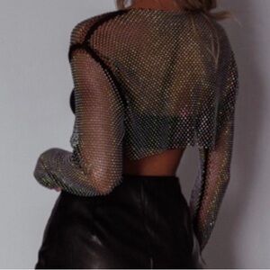 Sheer Black and Silver Top